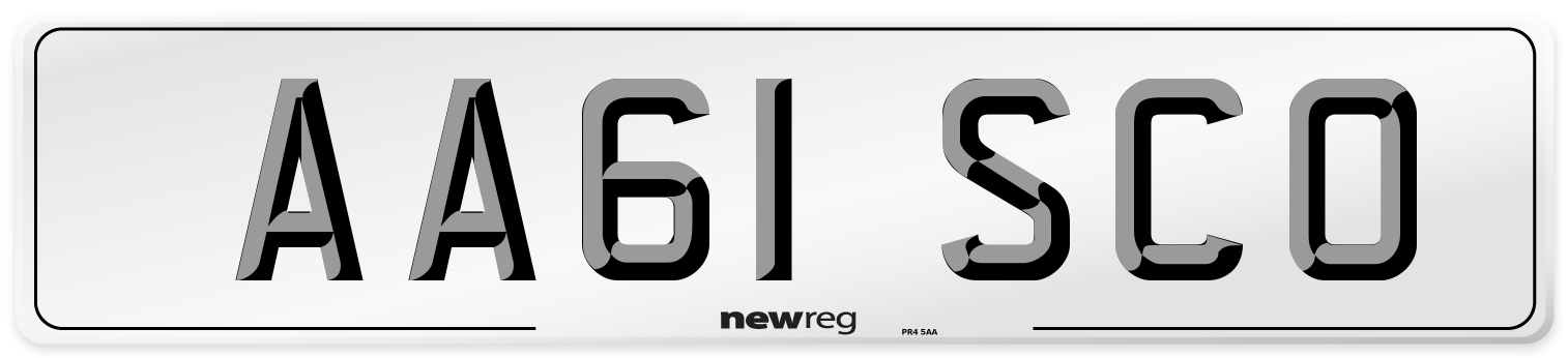 AA61 SCO Number Plate from New Reg